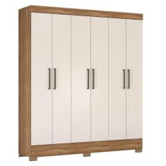 Guarda Roupas Verso 6 Portas 2 Gavetas Demobile, Amêndola e Off White