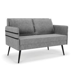 Namoradeira 02 Lugares Mari Linho Grafite A26 De Ferro