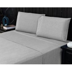 Jogo de Cama Casal Queen 400 Fios Percal 04 Peças Com Barra, Antiácaro