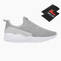 Tênis Masculino Esporte Sem Cardaço Academia Corrida Dia a Dia + Carteira-Masculino