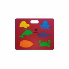 Maleta Quebra Cabeça Bichos Coloridos Eva Vermelho Pronado