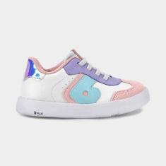 Tênis Infantil Bibi Agility Mini II Branco com Rosa-Feminino