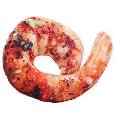 Simulação de Travesseiro Em Forma de Camarão, Almofada de Comida, Suporte para As Costas, Brinquedo de Pelúcia, Travesseiro Impresso Realista Com Algodão PP Dentro para (Almofada