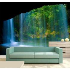 Papel de Parede Painel Fotográfico Cachoeira 3D 3M² na 051 - Voce Deco