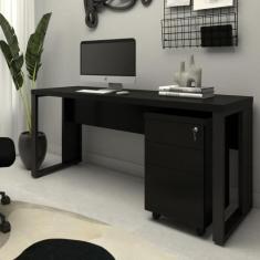 Mesa Escrivaninha Industrial 150cm Gaveteiro Clean Pés Metal - F5 Offi