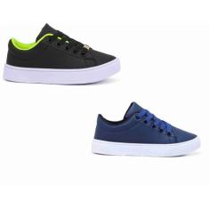 Kit 2 Pares Juvenis de Tênis Infantil Masculino Leve E Resistente Conf