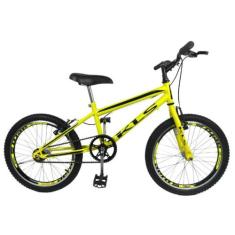 Bicicleta Aro 20 Kls Free Gold V-Brake Mtb, Amarelo neon, Preto