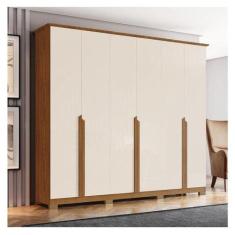Guarda Roupa Casal Ambiente Andréas 6 Portas Nature Off White - Henn -