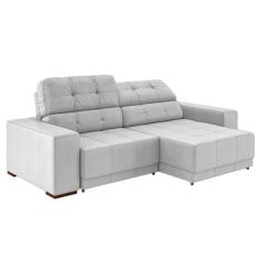 Sofá Sala de Estar Retrátil e Reclinável 3 Lugares Lisboa 210cm Couro 