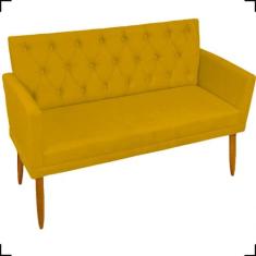 Namoradeira Decorativa Para Sala Recepção Nina Capitonê Suede Cores Pé