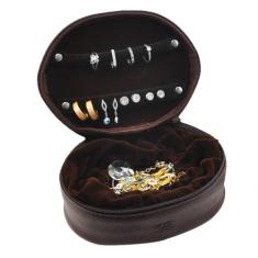 Porta Joias RUBI em Couro Galvani, Marrom Café