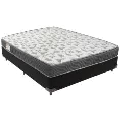 Cama Box Preto e Colchão ISO100 Espuma D33 Casal Ortobom