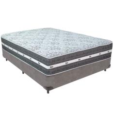 Cama Box e Colchão Black Graphite Molas Ensacadas Casal Anjos