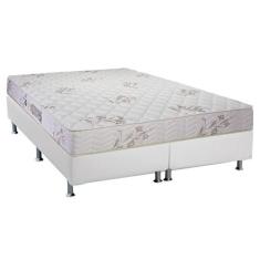 Cama Box Queen: Colchão Espuma D33 Luckspuma Supreme Floral + Base CRC