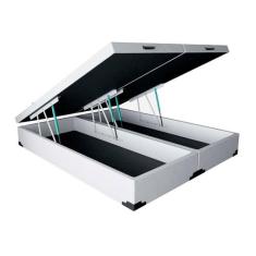 Base para Cama Box Queen Premium com Baú (45x158x198) Corino Branca - 