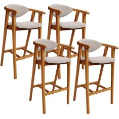 Kit 03 Banquetas Alta Para Cozinha Bancada Bar Sala de Jantar Fixa Cec