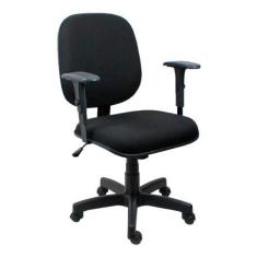 Cadeira Diretor Operativa Com Braço Regulável Tecido Preto - ULTRA Móveis