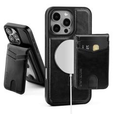 SkyEagle Capa carteira removível 2 em 1 para iPhone 16 Pro da Magsafe com porta-cartões para mulheres e homens, compartimento de crédito com bloqueio de RFID magnético de couro PU, para Apple 16 Pro