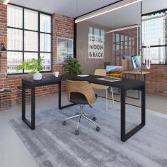 Escrivaninha em L Yon Diretor 150x70x75 Preto