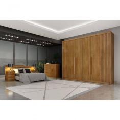Guarda Roupa Casal 6 Portas 8 Gavetas - Orfeus Ripado-cumaru - Móveis Horizonte