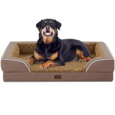Casa Paw Camas ortopédicas GG para cães, impermeável com espuma viscoelástica para cães de tamanho extra grande, 113 x 89 cm, fundo antiderrapante e cama de espuma de ovo com capa removível lavável