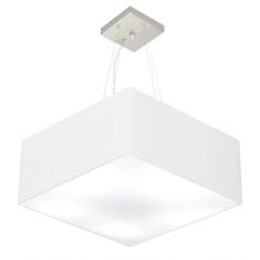 Lustre Pendente Quadrado Vivare Md-4071 Cúpula Em Tecido 30/70x70cm - Bivolt Branco 127/220v
