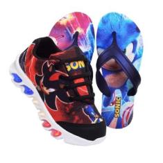 Kit Tênis De Led Infantil Menino Masculino Sonic Shadow + Chinelo-Masculino
