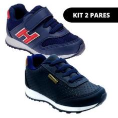 Kit 2 Tênis Masculino Infantil de Criança Casual Escolar-Masculino