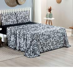 Jogo Lençol Cama King 100% Algodão Malha Penteada 4 peças