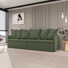 Sofá Retrátil e Reclinável 4 Lugares 280cm Dália Cabecasa Madeiramadeira Verde
