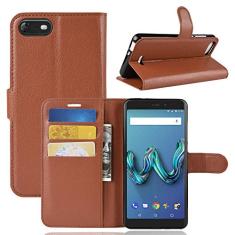 Capa para Wiko Tommy 3 Carteira de Couro Flip Capa para Wiko Tommy 3 Capa de proteção de telefone A capa com design simplificado