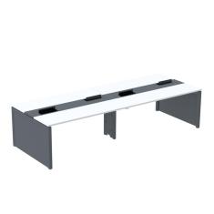 Mesa de Plataforma Dupla para 4 Pessoas Corporativa 120x140/4p Branco/Grafito