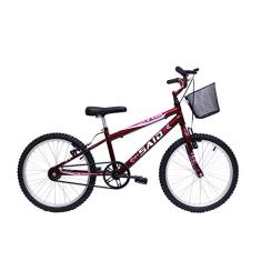 Bicicleta Aro 20 Bike Infantil Meninas Feminina Com Cesta Saidx (Vermelho)