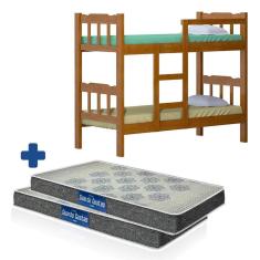 Beliche de Madeira Maciça Imbuia Pérola Nemargi Com 2 Colchões Probel D20