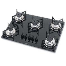 Fogão Cooktop Fischer de Embutir 5Q Gás Mesa Vidro - Preto