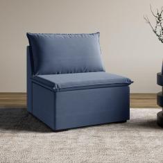 Sofá Modular Central 85cm Zen Cabecasa Madeiramadeira Azul Sereno