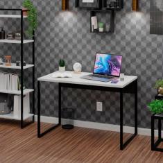 Mesa Para Escritório Diretor Estilo Industrial 1,00m NetMobil, Branco