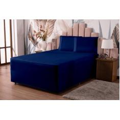 Jogo de lençol luva king malha gel 3 peças - mayra enxovais, marinho