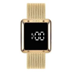 Relógio Euro Eubj3937aa/4f Quadrado Dourado