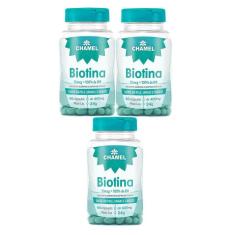 Kit 3 Biotina 30Mcg C/60 Cápsulas Chamel