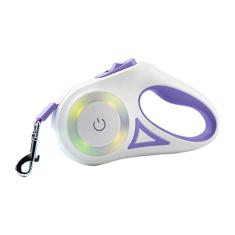 Coleira retrátil para animais de estimação, trelas ergonômicas, alças retráteis, design confortável, coleira de caminhada para cães, firme e durável, trela automática com controle de toque LED