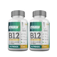 2x Revigoran Vitamina B12 9,9mcg Nutrends 60 Cápsulas, Sem Sabor