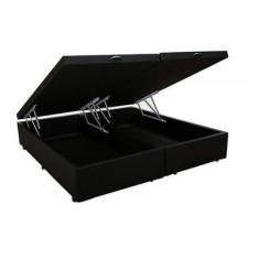Base Cama Box Baú Bipartido King Size Material Sintético Preto 43x193x