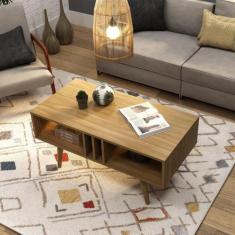 Mesa de Centro Ammo com 2 Nichos - Natural - Tecno Mobili, Natural