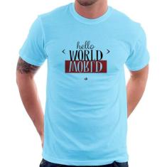 Camiseta Hello World - Foca na Moda, Azul bebê, M