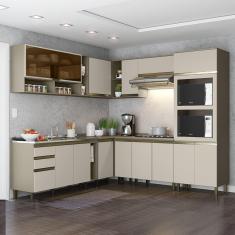 Cozinha Completa De 11 Peças Com Aéreo De Vidro E Torre Quente évelin Henn Duna Com Cristal