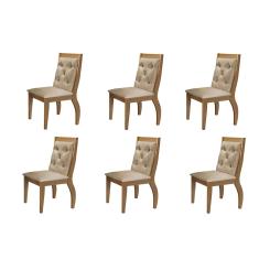 Conjunto Com 6 Cadeiras Lucy Rufato - Imbuia/Turim 07