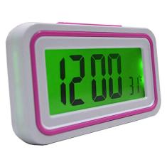 Relógio Digital LCD Fala Hora Em Português Pink CBRN09084