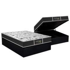 Cama Box Baú Casal: Colchão Molas Probel Prolastic ProDormir Sleep + Base CRC Courano Black(138x188)