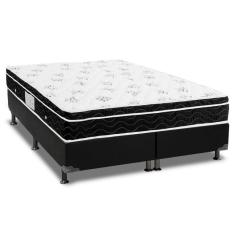 Cama Box Queen: Colchão Molas Bonnel Ortobom Nanolastic Physical Spring + Base CRC Courano Black(158x198)